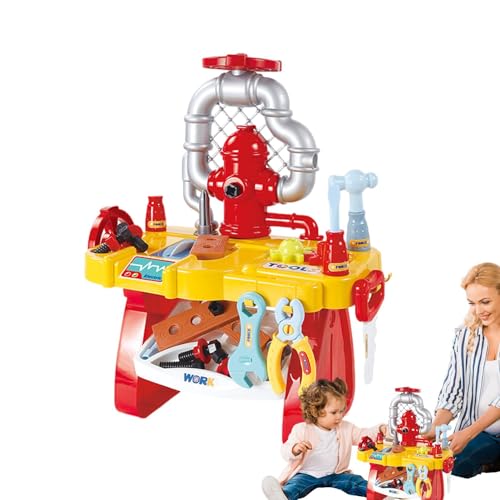 Kinder Werkbank, Kinder Werkzeugbank | Realistisches Spielspiel Spielzeug Bauspielzeug Werkzeugbank - Lernbank Spielzeug Lernspielzeug Lernbank & Zubehör für Mädchen Thanksgiving Birthday von YTGOCN