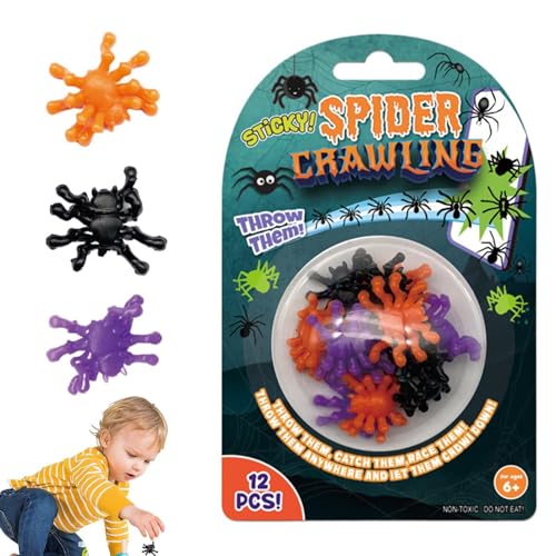 Kletterndes Spinnenspielzeug, Schreckensstreichspielzeug - Sticky Wall Climb Scare Toys | 12 lustige Witzspielzeug-Partygeschenke, Halloween-Streichartikel zum Entspannen, Unterhalten und Spielen von YTGOCN