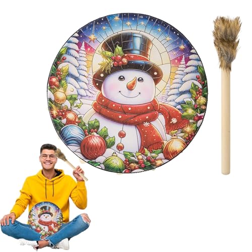 Schamanische Handtrommel, schamanische Trommel | 10 Zoll Weihnachten Sound Heiler Schamane Drum mit Drum Stick,Home Dekorationen, Audio-Heilmittel für spirituelle Musikreflexion Meditation von YTGOCN