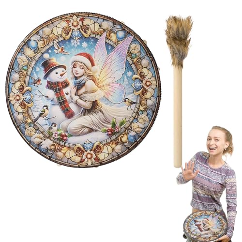 Schamanische Handtrommel, schamanische Trommel | 10 Zoll Weihnachten Sound Heiler Schamane Drum mit Drum Stick | Audio-Heilwerkzeuge, Home Dekorationen, spirituelles Instrument der Meditation von YTGOCN