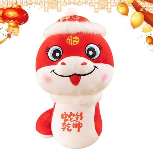 Snake Plüsch, Chinesisches Neujahr Snake Plüsch | Jahr der Snake Souvenir Mascot Puppe Plüschtier - Jahr der Schlange Neujahrsdekorationen, Rote Schlange Plüschtiere für Wohnzimmer Schlafzimmer Auto von YTGOCN