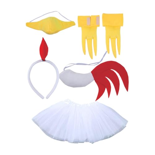 YTGOCN Huhn 3D-Tierkostüm, 3D-Küken-Stirnband-Set,Tierkostüm 3D Küken Kinderkostüm | Ohren Stirnband Schwanz Kostüm Set Kostümzubehör für Weihnachten & Cosplay von YTGOCN