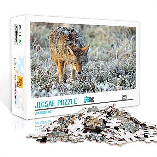 1000 Teile Minipuzzle für Erwachsene Coyote Klassisches Puzzle Herausforderndes Kunstpuzzle (38x26cm Kartonpuzzle) Erwachsenenpuzzle 1000 Teile von YTLIUYUANDE