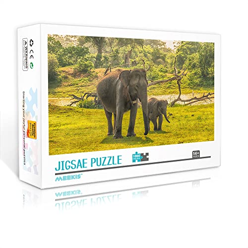 Mini-Puzzle für Erwachsene 1000 Teile Elefant Puzzle-Set Herausforderndes Puzzlespiel-Geschenk (38x26cm Kartonpuzzle) Puzzles für Erwachsene und Kinder von YTLIUYUANDE