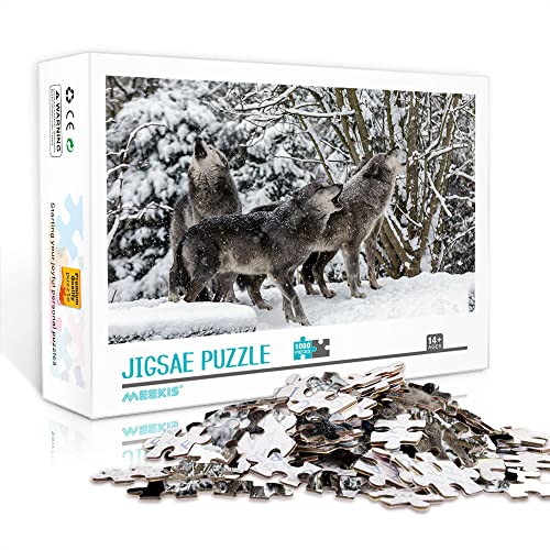 Mini-Puzzle für Erwachsene 1000 Teile Wolf Puzzle-Set Family Challenge Game Puzzle Gift (38x26cm Kartonpuzzle) Puzzles für Erwachsene und Kinder von YTLIUYUANDE