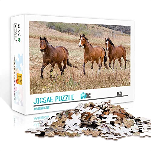 Mini-Puzzle für Erwachsene 1000-teiliges Set Pferde Puzzle-Spiel Spielzeug Zuhause Reisegeschenk (38 x 26 cm Karton-Puzzle) Puzzles für Erwachsene und Kinder von YTLIUYUANDE