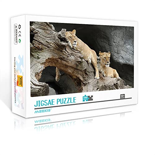 Minipuzzle für Erwachsene 1000 Teile Lion Set Puzzle Puzzle DIY Familienlernspielzeug (38x26cm Kartonpuzzle) Puzzles für Erwachsene und Kinder von YTLIUYUANDE