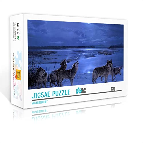 1000 Teile Minipuzzle für Erwachsene Wolf Klassisches Puzzle Familienpuzzle Geschenkspiel (38x26cm Kartonpuzzle) Puzzle für Erwachsene und Kinder von YTLIXIANGN