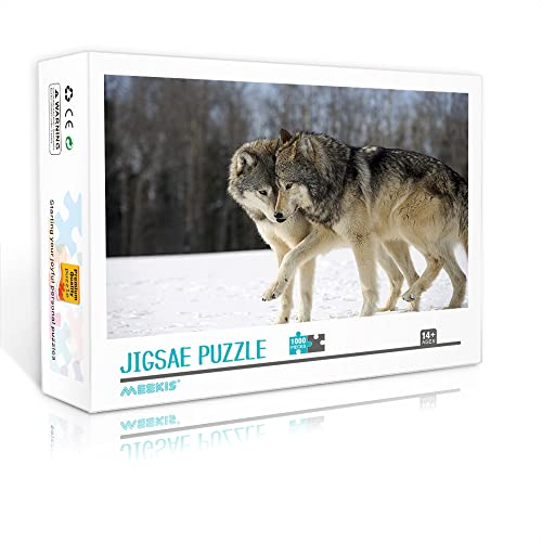 Mini-Puzzle für Erwachsene 1000 Teile Wolf Puzzle-Set Family Challenge Game Puzzle Gift (38x26cm Kartonpuzzle) Puzzles für Erwachsene und Kinder von YTLIXIANGN