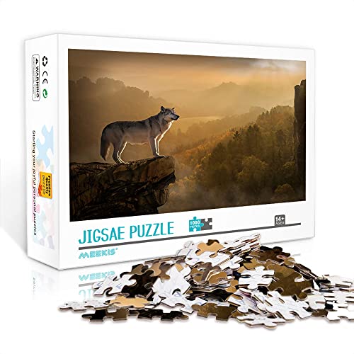 Minipuzzle für Erwachsene 1000 Teile Wolf Set Puzzle Puzzle DIY Familienlernspielzeug (Kartonpuzzle 38x26cm) Puzzles für Erwachsene und Kinder von YTLIXIANGN