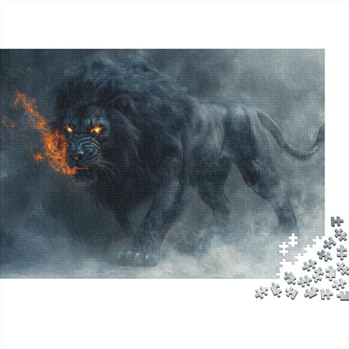 3D Fantasy 1000 Teile Puzzle Nachhaltiges Puzzle Für Erwachsene | Hochwertige Umweltfreundliche Materialien |Geschenk Für Erwachsene|Angry Lion 1000pcs (75x50cm) von YTPONBCSTUG