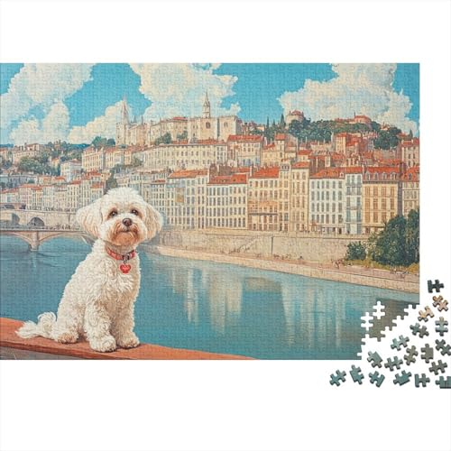 A Bichon Frise Puzzle 1000 Teile Erwachsene Retro Travel Poster of Lyon Puzzles Für Erwachsene Lernspiel Herausforderungsspielzeug 1000-teilige Puzzles Für Erwachsene 1000pcs (75x50cm) von YTPONBCSTUG