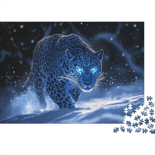 A Blue Leopard Puzzles 1000 Stück Puzzles Für Erwachsene Lernen Lernspielzeug Weihnachten Geburtstag Geschenke 1000pcs (75x50cm) von YTPONBCSTUG