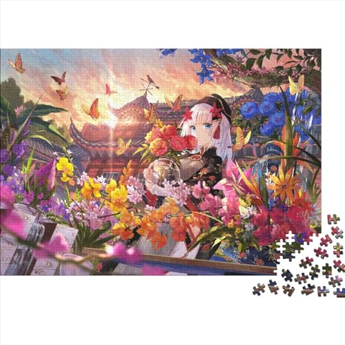 Anime-Mädchen Puzzle 500 Teile Erwachsene Manga Puzzles Für Erwachsene Lernspiel Herausforderungsspielzeug 500-teilige Puzzles Für Erwachsene 500pcs (52x38cm) von YTPONBCSTUG