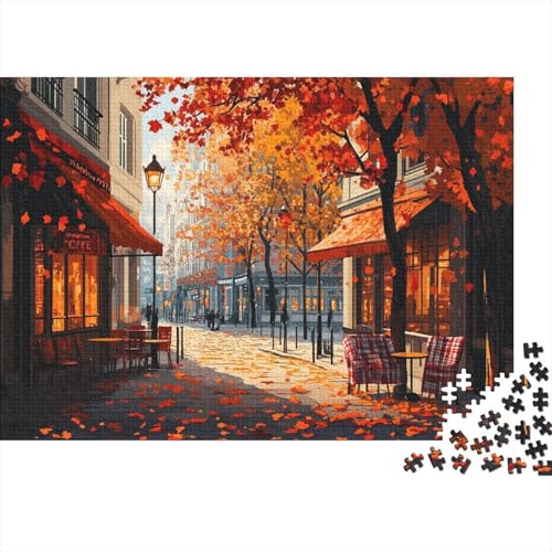 Autumn Paris Streets 1000 Stück Puzzles Für Erwachsene-flattened Perspective Muster Puzzles Für Erwachsene 1000 DIY Puzzle Spielzeug 1000pcs (75x50cm) von YTPONBCSTUG