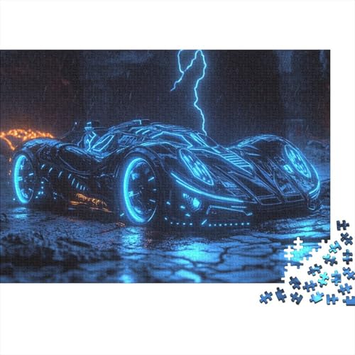 Batmobile Puzzle 1000 Teile,Geschicklichkeitsspiel Für Die Ganze Familie, Lightning Effects Puzzles 1000 Teile,Farbenfrohes Holz Puzzle Für Erwachsene 1000pcs (75x50cm) von YTPONBCSTUG