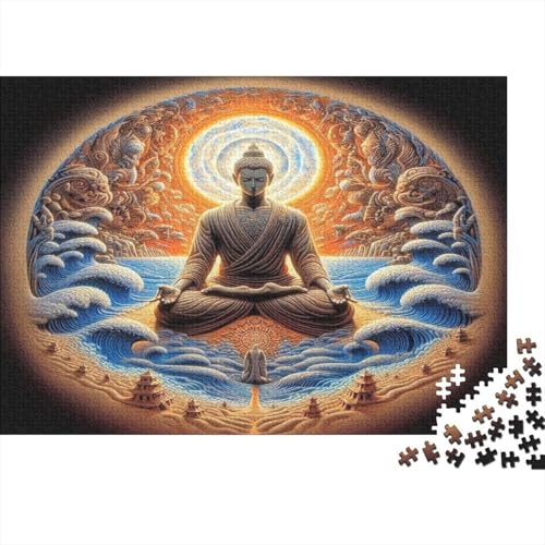 Buddha Hölzerne Puzzles Wasserfest 1000-teiliges Cartoon Puzzle Für Erwachsene Unmöglich Puzzle Für Erwachsene Herausfordernde Puzzlespiele von YTPONBCSTUG