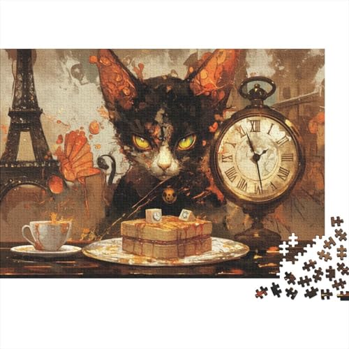 CAT Puzzles 1000 Stück Montparnasse Café Puzzles Für Erwachsene Lernen Lernspielzeug Weihnachten Geburtstag Geschenke 1000pcs (75x50cm) von YTPONBCSTUG