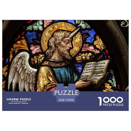 Chartres Cathedral 1000 Stück Puzzles Für Erwachsene-Medieval Illuminated Muster Puzzles Für Erwachsene 1000 DIY Puzzle Spielzeug 1000pcs (75x50cm) von YTPONBCSTUG