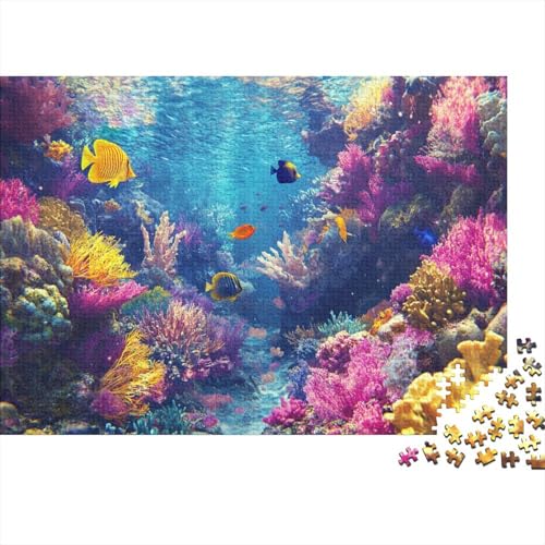 Colorful Fish Puzzle 1000 Teile,Geschicklichkeitsspiel Für Die Ganze Familie, Underwater Paradise Puzzles 1000 Teile,Farbenfrohes Holz Puzzle Für Erwachsene 1000pcs (75x50cm) von YTPONBCSTUG