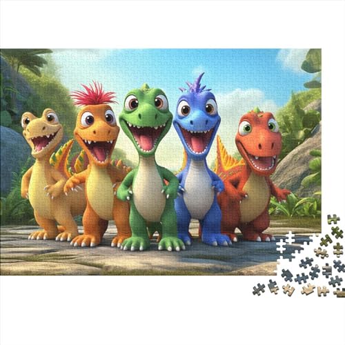 Dinosaur Puzzle,500 Teile Puzzle Cute Cartoon,Erwachsene Puzzlespiel,Weihnachts-/Neujahrsgeschenk,Puzzle-Spielzeug Für Dekorative Malerei 500pcs (52x38cm) von YTPONBCSTUG