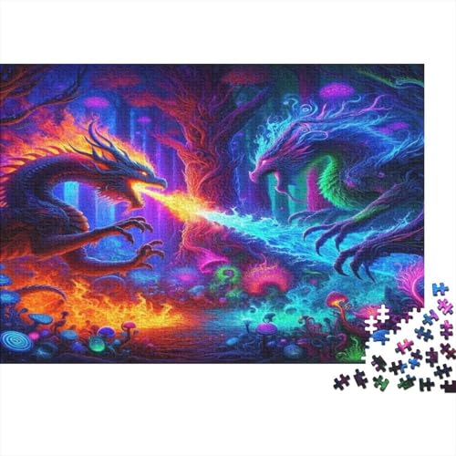 Drache Hölzerne Puzzles Wasserfest 300 Teile DIY-Cartoon Puzzle Geschenke Für Erwachsene Herausfordernd Und Knifflig Puzzle Für Erwachsene Herausfordernde Puzzlespiele von YTPONBCSTUG