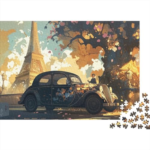 Eiffel Tower 1000 Stück Puzzles Für Erwachsene-Vintage Car Puzzles Für Erwachsene 1000 DIY Puzzle Spielzeug Für Dekorative Malerei 1000pcs (75x50cm) von YTPONBCSTUG