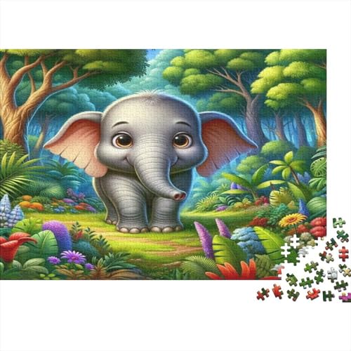 Elefant Hölzerne Puzzles Wasserfest 1000-teiliges Cartoon Puzzle Für Erwachsene Spaß Puzzle Für Erwachsene Herausfordernde Puzzlespiele von YTPONBCSTUG