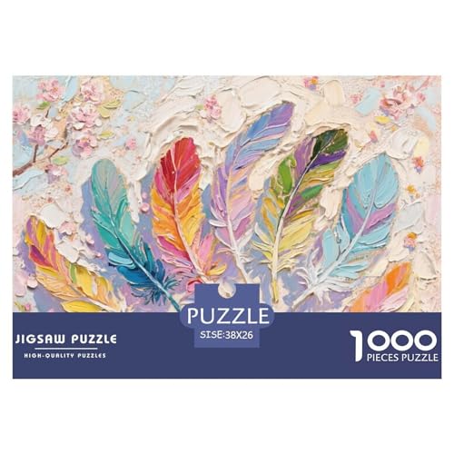 Farbenfrohe Federn Hölzerne Puzzles Wasserfest 1000-teiliges Puzzle Für Erwachsene Herausfordernd Und Kniffligzur Heimdekoration Farbenfrohe Federn Hölzerne Puzzles Wasserfest 1000-teiliges Puzzle Für Erwachsene Herausfordernd Und Kniffligzur Heimdekoration von YTPONBCSTUG