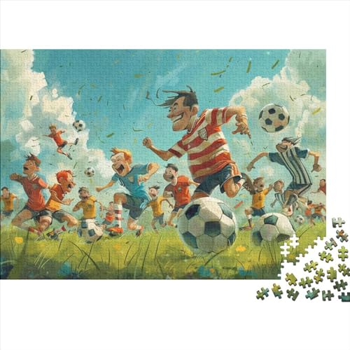 Fußball 500 Stück Jigsaw Puzzle Lernpuzzle Familienspiel Geschenk Für Erwachsene -Sport Zeichentrickfilm 500pcs (52x38cm) von YTPONBCSTUG