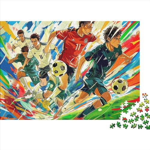 Fußball Puzzle,300 Teile Puzzle Sport Zeichentrickfilm,Erwachsene Puzzlespiel,Weihnachts-/Neujahrsgeschenk,Puzzle-Spielzeug Für Dekorative Malerei 300pcs (40x28cm) von YTPONBCSTUG