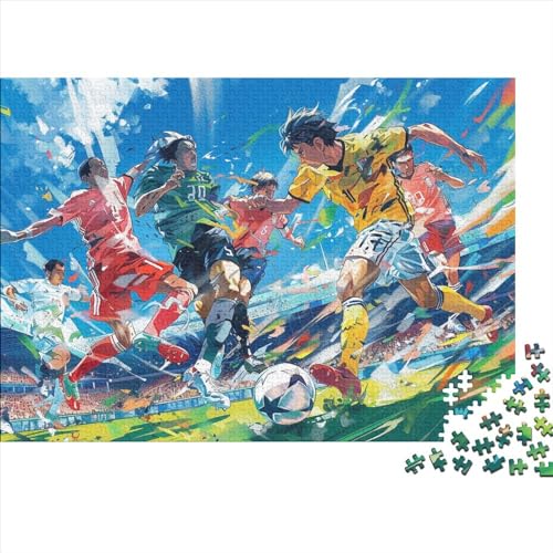 Fußball Puzzle,500 Teile Puzzle Sport Zeichentrickfilm,Erwachsene Puzzlespiel,Weihnachts-/Neujahrsgeschenk,Puzzle-Spielzeug Für Dekorative Malerei 500pcs (52x38cm) von YTPONBCSTUG