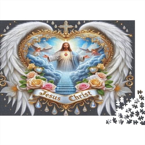 Gott Jesus Hölzerne Puzzles Wasserfest 300 Teile DIY-Cartoon Puzzle Geschenke Für Erwachsene Spaß Puzzle Für Erwachsene Puzzle Zur Heimdekoration von YTPONBCSTUG