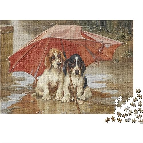 Hund 500 Stück Jigsaw Puzzle Lernpuzzle Familienspiel Geschenk Für Erwachsene -Tiere 500pcs (52x38cm) von YTPONBCSTUG