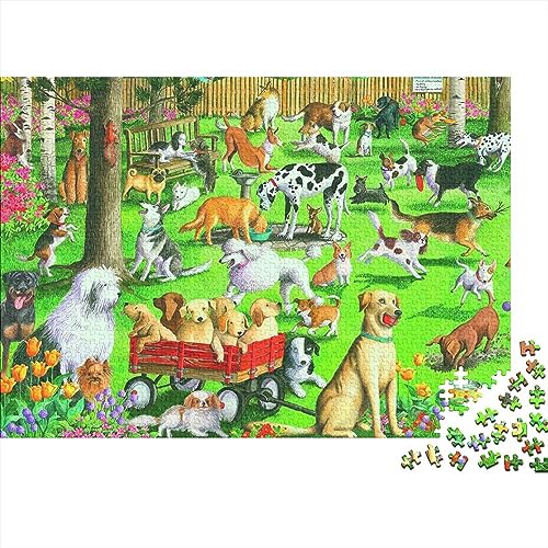 Hund Puzzle,300 Teile Puzzle Tiere,Erwachsene Puzzlespiel,Weihnachts-/Neujahrsgeschenk,Puzzle-Spielzeug Für Dekorative Malerei 300pcs (40x28cm) von YTPONBCSTUG