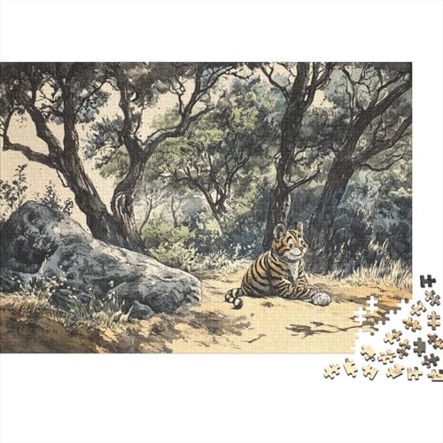 Hundred Acre Wood Puzzle 1000 Teile,Geschicklichkeitsspiel Für Die Ganze Familie, Tabby Cat Puzzles 1000 Teile,Farbenfrohes Holz Puzzle Für Erwachsene 1000pcs (75x50cm) von YTPONBCSTUG