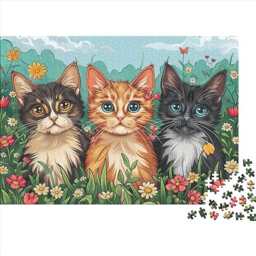 Katze 1000 Stück Puzzles Für Erwachsene，Familienspaß Tier Zeichentrickfilm Thema Puzzlespiele 1000 Stück Für Erwachsene Geschenke 1000pcs (75x50cm) von YTPONBCSTUG