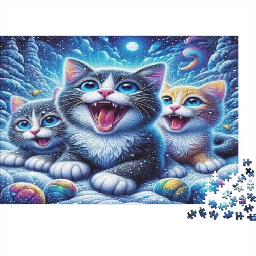 Katze Hölzerne Puzzles Wasserfest 1000-teiliges Cartoon Puzzle Geschenke Für Erwachsene Unmöglich Puzzle Für Erwachsene Puzzle Zur Heimdekoration von YTPONBCSTUG