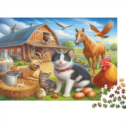 Katze Hölzerne Puzzles Wasserfest 500 Teile DIY-Cartoon Puzzle Für Erwachsene Herausfordernd Und Knifflig Puzzle Für Erwachsene Herausfordernde Puzzlespiele von YTPONBCSTUG