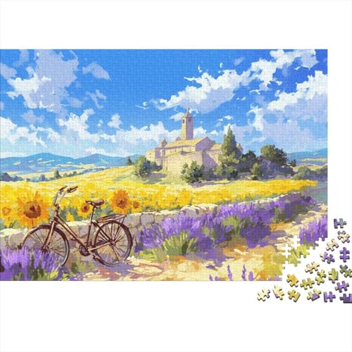 Lavender Field in Provence 1000 Stück Puzzles Für Erwachsene Stress Abbauen Familien-Puzzlespiel 1000-teiliges Puzzle Lernspiel Spielzeug Geschenk 1000pcs (75x50cm) von YTPONBCSTUG