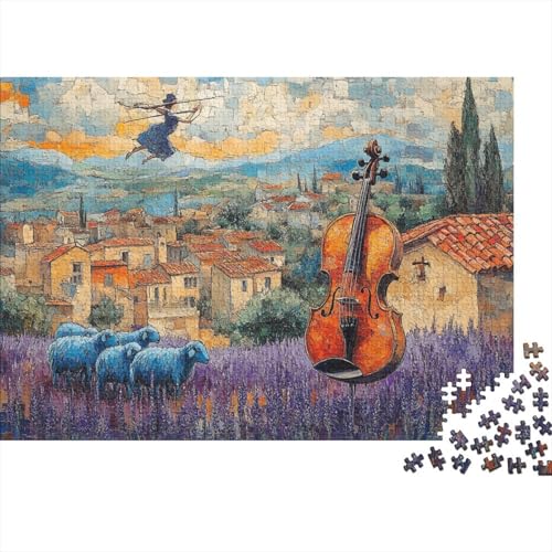 Lavender Fields Puzzle 1000 Teile,Geschicklichkeitsspiel Für Die Ganze Familie, Provence Village Puzzles 1000 Teile,Farbenfrohes Holz Puzzle Für Erwachsene 1000pcs (75x50cm) von YTPONBCSTUG