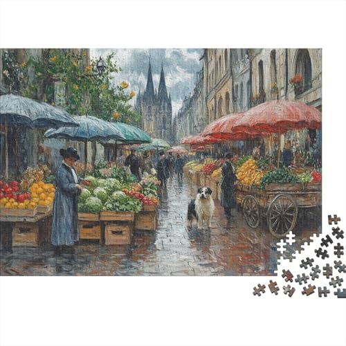 Market Day in Rouen 1000 Stück Puzzles Für Erwachsene-Impressionist Puzzles Für Erwachsene 1000 DIY Puzzle Spielzeug Für Dekorative Malerei 1000pcs (75x50cm) von YTPONBCSTUG