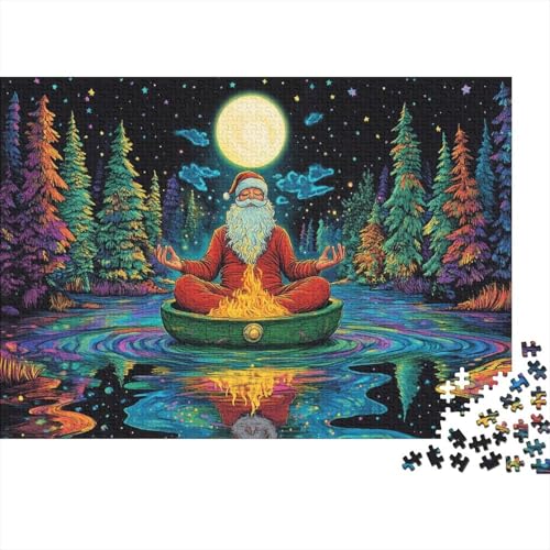 Meditating Santa Claus 1000 Stück Puzzles Für Erwachsene-Psychedelic Muster Puzzles Für Erwachsene 1000 DIY Puzzle Spielzeug 1000pcs (75x50cm) von YTPONBCSTUG