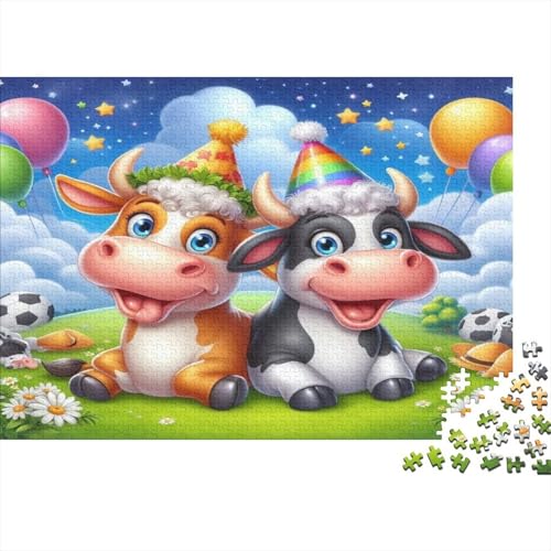 Milchkuh Hölzerne Puzzles Wasserfest 1000 Teile DIY-Cartoon Cute Puzzle Geschenke Für Erwachsene Unmöglich Puzzle Für Erwachsene Puzzle Zur Heimdekoration von YTPONBCSTUG