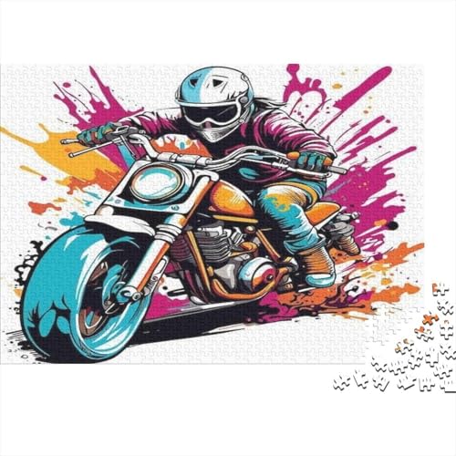 Motocross Hölzerne Puzzles Wasserfest 500 Teile DIY-Cartoon Puzzle Geschenke Für Erwachsene Unmöglich Puzzle Für Erwachsene Lernspiele von YTPONBCSTUG