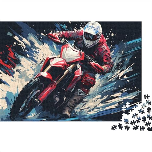 Motorcycle 500 Teile Puzzle Nachhaltiges Puzzle Für Erwachsene | Hochwertige Umweltfreundliche Materialien |Geschenk Für Erwachsene|Motocross Motogp 500pcs (52x38cm) von YTPONBCSTUG