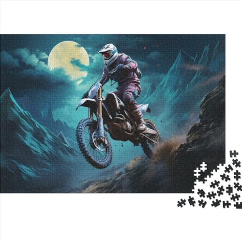 Motorrad Puzzles 300 Teile Für Erwachsene|Dirtbikes Motocross| 300 Teile Holzpuzzle Lernspiele Heimdekoration Puzzle 300pcs (40x28cm) von YTPONBCSTUG