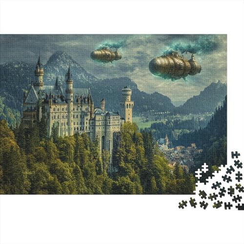 Neuschwanstein Castle 1000 Stück Jigsaw Puzzle Lernpuzzle Familienspiel Geschenk Für Erwachsene - 1000pcs (75x50cm) von YTPONBCSTUG