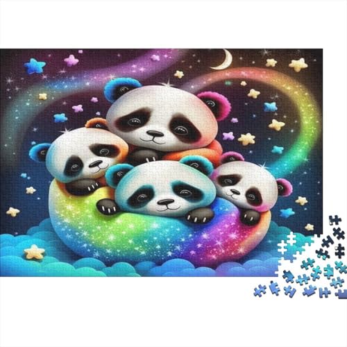 Panda Hölzerne Puzzles Wasserfest 1000 Teile DIY-Cartoon Puzzle Für Erwachsene Spaß Puzzle Für Erwachsene Puzzle Zur Heimdekoration von YTPONBCSTUG