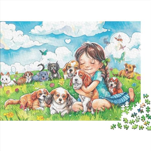 Puzzle 300 Teile Haustiere Puzzle Für Erwachsene,Puzzle Mit Tiere Zeichentrickfilm-Motiv,Kann Als Heimdekoration Verwendet Werden 300pcs (40x28cm) von YTPONBCSTUG